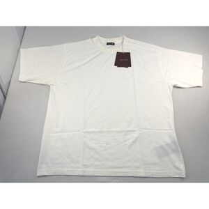 Saint Perry Mens 3XL Off-White 100% Cotton Crewneck T-Shirt Made in Portugal NEW